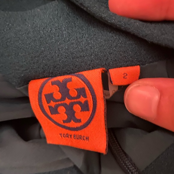 Blue one-shoulder Tory Burch Cocktail Dress, Sz 2 - Picture 2 of 4